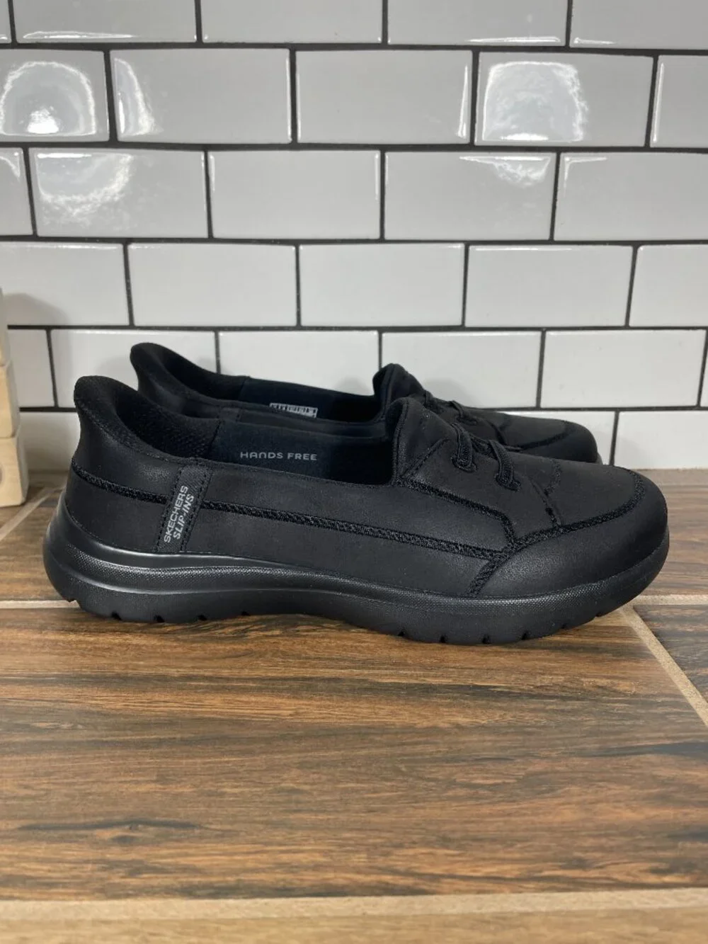Skechers Slip-ins On The GO Flex Source Shoes Womens Sz 7 Wide Black Hands Free